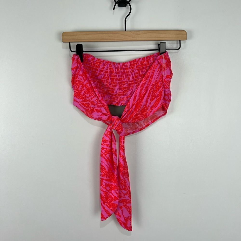 LE LIS Bandeau Bright Colored Crop Top with Tie back S NWT - Picture 4 of 9